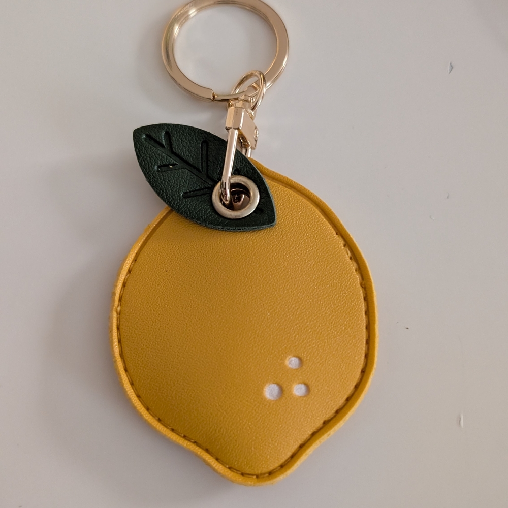 Yellow Lemon Keychain Accessory
